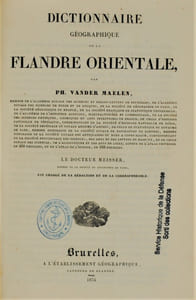 DICTIONNAIRE GEOGRAPHIQUE DE LA BELGIQUE