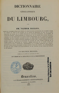 DICTIONNAIRE GEOGRAPHIQUE DE LA BELGIQUE. VANDER MAELEN PHILIPPE