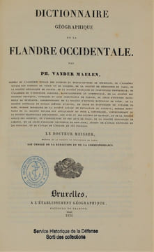 DICTIONNAIRE GEOGRAPHIQUE DE LA BELGIQUE. VANDER MAELEN PHILIPPE