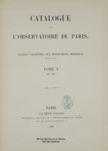 CATALOGUE DE L'OBSERVATOIRE DE PARIS
ETOILES OBSERVEES 
ET
POSITIONS OBSERVEES