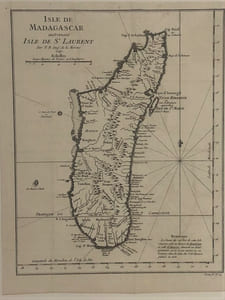 Carte de Madagascar autrement isle de st.Laurent par N.B. ingénieur de la marine 1747