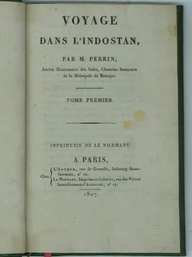 Voyage dans l'Indostan.. PERRIN, Jean-Charles,