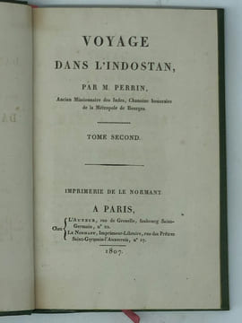 Voyage dans l'Indostan.. PERRIN, Jean-Charles,