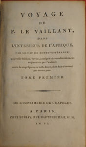 VOYAGE DANS L'INTERIEUR DE L'AFRIQUE PAR LE CAP DE BONNE ESPERANCE