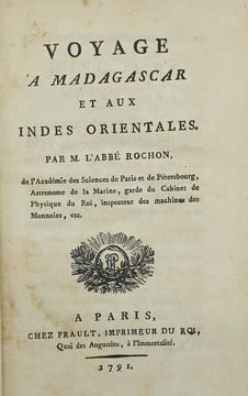 VOYAGE A MADAGASCAR ET AUX INDES ORIENTALES. ROCHON ALEXIS MARIE