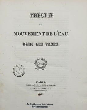 THEORIE DU MOUVEMENT DE L'EAU DANS LES VASES. DE CORANCEZ