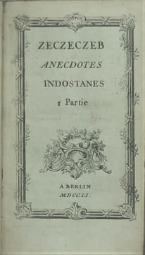 ZECZECZEB ANECDOTES INDOSTANES. . Anonyme