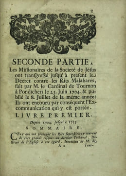 Mémoires historiques sur les missions des Indes orientales présentés au Souverain Pontife Benoît XIV. . NORBERT Le Père, capucin [Pierre PARISOT dit]. ...