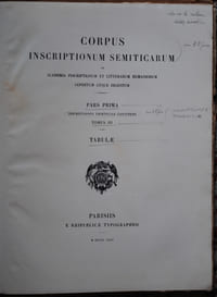CORPUS INSCRIPTIONUM SEMITICARUM