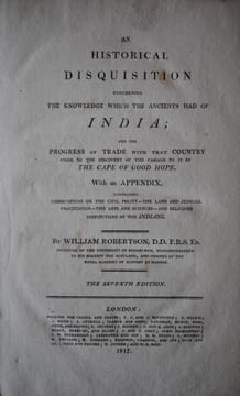 AN HISTORICAL DISQUISITION .........INDIA. ROBERTSON WILLIAM
