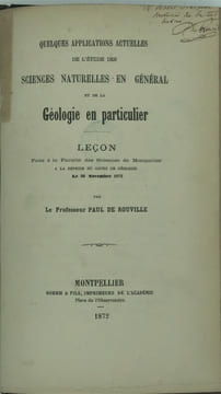 Introduction a la description géologique du departement de l'hérault relié avec quelques applications actuelles …..de la géologie ….leçon faite à la ...