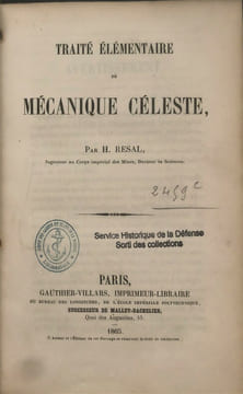 Traité élémentaire de mécanique céleste.. RESAL, Henri