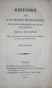 HISTOIRE DE L'ANARCHIE DE POLOGNE