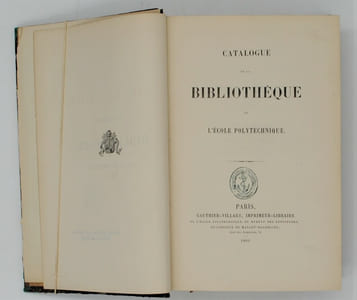 Catalogue de la bibliothèque de l'École Polytechnique 