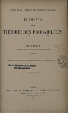 Éléments De La Théorie Des Probabilités. BOREL, Émile