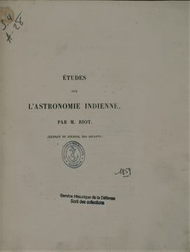 Études sur l'astronomie indienne: (extrait du journal des savants). BIOT , Jean Baptiste