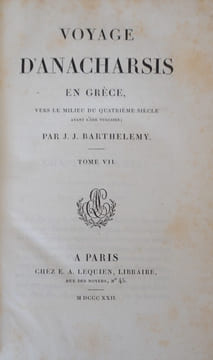 VOYAGE D'ANACHARSIS EN GRECE. BARTHELEMY