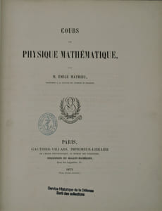 Cours de physique mathématique