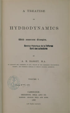 A Treatise on hydrodynamics, with numerous examples . BASSET, A. B.