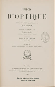 Précis d'optique publié d'après l'ouvrage de Paul Drude , Refondu et complété par Marcel Boll. DRUDE, Paul Karl Ludwig
