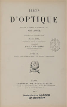 Précis d'optique publié d'après l'ouvrage de Paul Drude , Refondu et complété par Marcel Boll. DRUDE, Paul Karl Ludwig