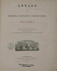 Annals of the Astronomical Observatory of Harvard College. Vol. I - Part I
History and Description of the Astronomical Observatory of Harvard College