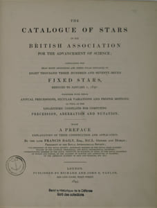 The catalogue of stars of the British association for the advancement of science ; containing the mean right ascensions and North polar distances of eight thousand three hundred and seventy-seven fixed stars