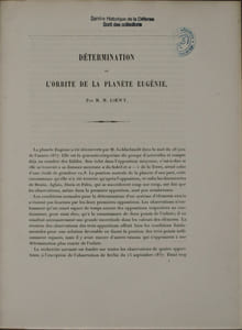 Détermination de l'orbite de la planète Eugénie