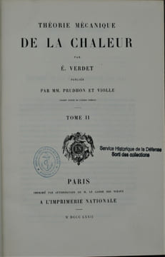 Théorie Mécanique de la Chaleur . VERDET , Émile
