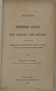Notes on Northern Africa, the Sahara and Sudan…. HODGSON (W.)