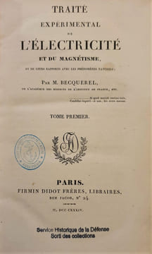 TRAITE EXPERIMENTAL DE L'ELECTRICITE ET DU MAGNETISME. BECQUEREL ANTOINE CESAR
