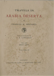 Travels in Arabia Deserta , with an introduction by T. E. Lawrence,  New and definitive edition