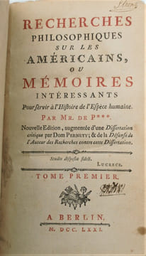 Recherches philosophiques sur les Américains, ou Mémoires intéressants pour servir à l'histoire de l'espèce humaine. . PAUW (Corneille de). 