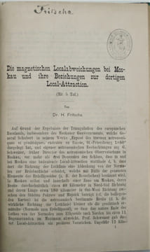Über die Bestimmung der geographischen Länge und Breite und der drei Elemente des Erdmagnetismus durch Beobachtung zu Lande sowie erdmagnetische und ...