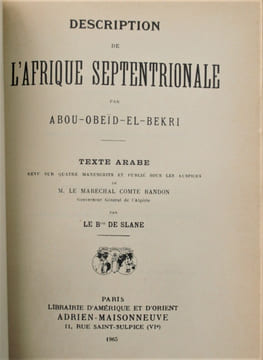Description de l'Afrique septentrionale ,. EL-BEKRI , Abou Obeid