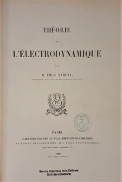 THEORIE DE L'ELECTRODYNAMIQUE. MATHIEU EMILE
