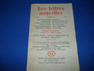 Les Lettres Nouvelles N&deg; 33. Collectif : / Jaime Torres Bodet / Jean Reverzy / Elena De La Souch&egrave;re / Claude Aveline / G. Ribemont-Dessaignes / Albert ...