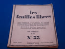 LES FEUILLES LIBRES N&deg;33. 5i&egrave;me Ann&eacute;e. (Sept - Oct. 1923). COLLECTIF / RIMBAUD Arthur / TZARA Tristan /JACOB Max / SOUPAULT Philippe / SATIE Erik / ...