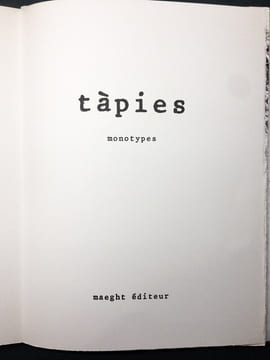 Derrière le Miroir n° 210 . TÀPIES. Monotypes . Juin 1974. TIRAGE DE LUXE SIGNÉ PAR L'ARTISTE.. TÀPIES, Antoni - Georges Raillard.
