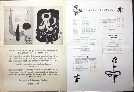 Derrière le Miroir n° 29-30 - MIRO - Mai 1950.. MIRO, Joan