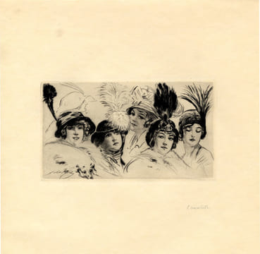 PARIS, mœurs, costumes & attitudes. 1912-1913. I. LES BARS. 1 des 30 Japon avec 5 états et 2 dessins originaux. . LOBEL-RICHE, Almery - GUILLEMOT, ...