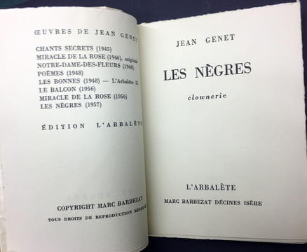 LES NÈGRES. Clownerie.. GENET, Jean