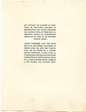 MIMES DES COURTISANES. Illustrations d'Edgar Degas gravées sur cuivre (1935).. LOUŸS, Pierre - DEGAS, Edgar