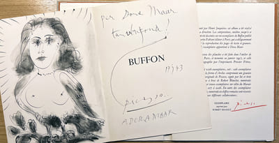 40 DESSINS DE PICASSO EN MARGE DU BUFFON. Exemplaire signé par Picasso…
