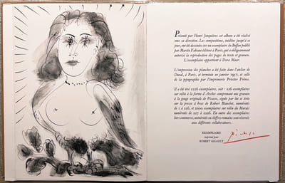 40 DESSINS DE PICASSO EN MARGE DU BUFFON. Exemplaire signé par Picasso…
