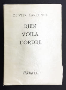 RIEN VOILA L'ORDRE (édition typographique)
