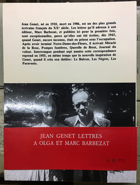 LETTRES A OLGA ET MARC BARBEZAT. GENET, Jean