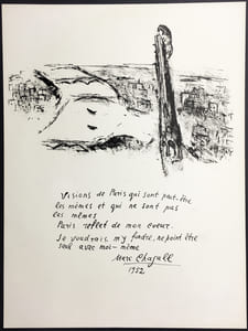 Mère et Enfant devant Notre-Dame. Lithographie originale pour VISION DE PARIS. VERVE VOLUME VII. Nos 27-28. 1952.