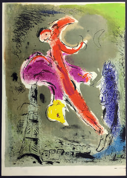 La Tour Eiffel. Lithographie originale pour VISION DE
PARIS. VERVE VOLUME VII. Nos 27-28. 1952. . CHAGALL, Marc
