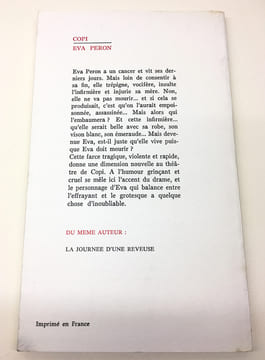EVA PERON. Pièce politique. COPI (Raúl Damonte Botana, dit)
